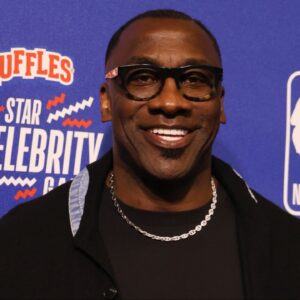 Team Shannon coach Shannon Sharpe on the red carpet before the All Star Celebrity Game at Lucas Oil Stadium.