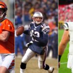 Joe Burrow, Tom Brady and Ted Karras