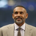 NBA former player Grant Hill looks on before game four of the 2024 NBA Finals between the Boston Celtics and the Dallas Mavericks at American Airlines Center.