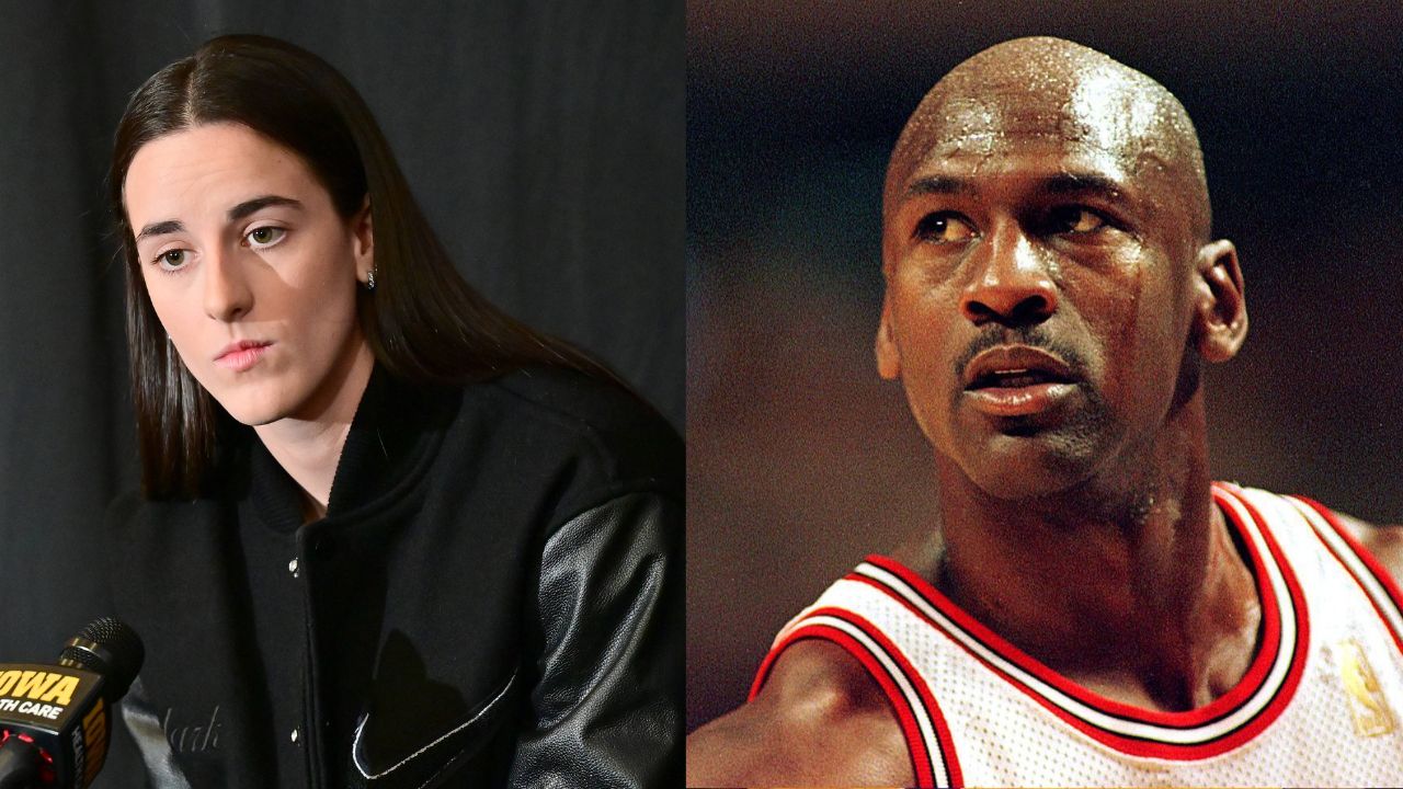 Caitlin Clark (L), Michael Jordan (R)