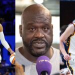 A'ja Wilson (L), Shaquille O'Neal (C), and Caitlin Clark (R)