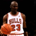 Michael Jordan grinsend vor dem Freiwurf Basketball Herren McDonald s Championship 97 16. - 18.10.1997, Chicago Bulls (USA)