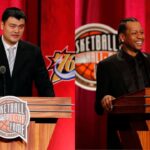 Yao Ming (L) and Allen Iverson (R), Hall of Fame induction