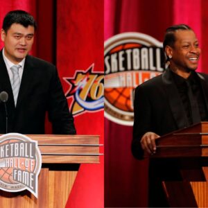 Yao Ming (L) and Allen Iverson (R), Hall of Fame induction