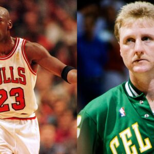 Michael Jordan (L) and Larry Bird (R)