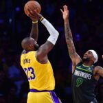 LeBron James takes the shot