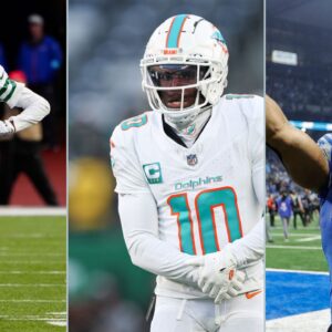 Garrett Wilson, Tyreek Hill and Amon-Ra St. Brown