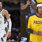 Tyrese Haliburton (L), Myles Turner (R)
