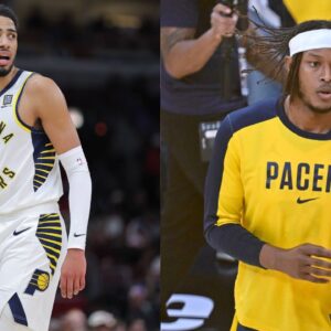 Tyrese Haliburton (L), Myles Turner (R)