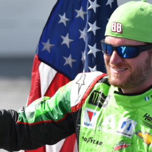 Monster Energy NASCAR Cup Series driver Dale Earnhardt Jr. (88) waves as he is introduced before the Alabama 500 at Talladega Superspeedway.