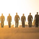 Cup Series drivers Chase Elliott, Joey Logano, Carson Hocevar, Chase Briscoe, William Byron, and Noah Gragson during the promo video for NASCAR's race in San Diego next year.