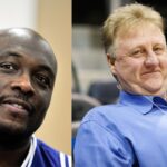 Mitch Richmond (L), Larry Bird (R)