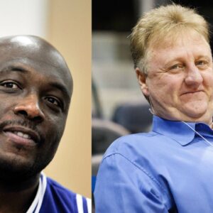 Mitch Richmond (L), Larry Bird (R)