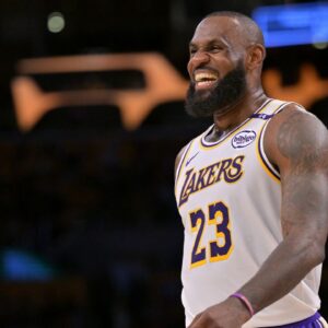 Los Angeles Lakers forward LeBron James (23) on the court during the game against the Minnesota Timberwolves at Crypto.com Arena