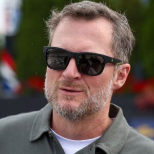 NASCAR Xfinity Series owner Dale Earnhardt Jr. looks on from pit road during the BetRivers 200 at Dover Motor Speedway.