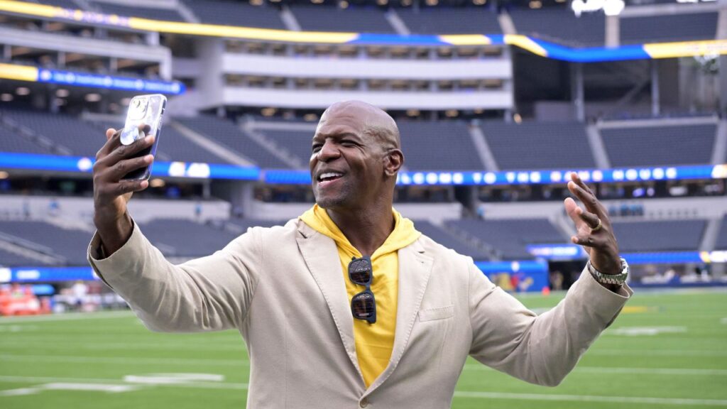 Actor and former Los Angeles Rams player Terry Crews takes in the field prior to the game against the San Francisco 49ers at SoFi Stadium.