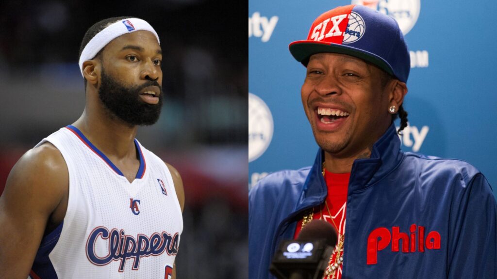 Baron Davis (L) and Allen Iverson (R)