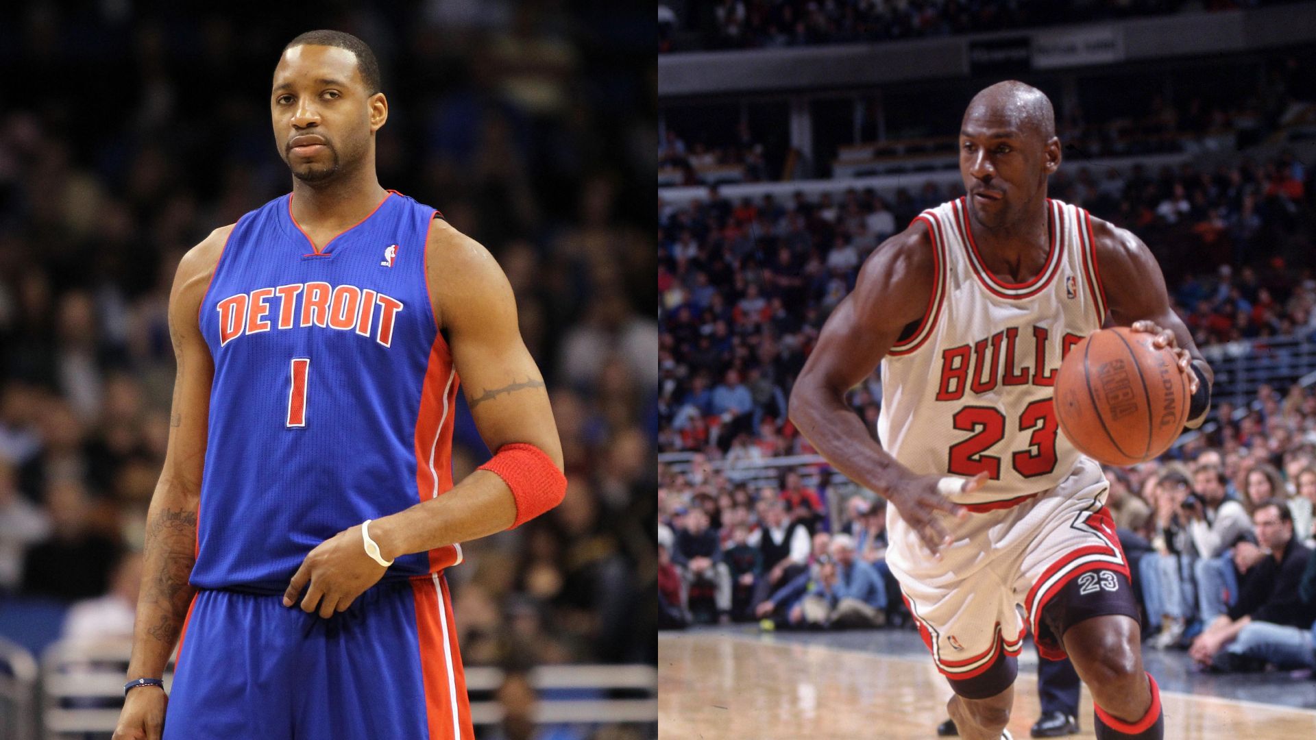 Tracy McGrady (L) and Michael Jordan (R)