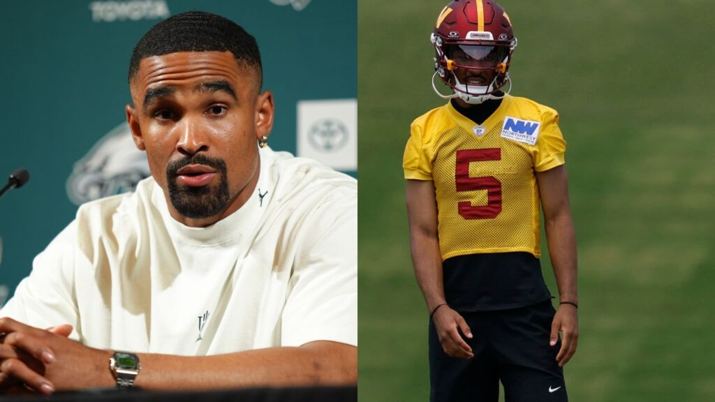 Philadelphia Eagles Quarterback Jalen Hurts and Washington Commanders Quarterback, Jayden Daniels