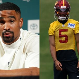 Philadelphia Eagles Quarterback Jalen Hurts and Washington Commanders Quarterback, Jayden Daniels