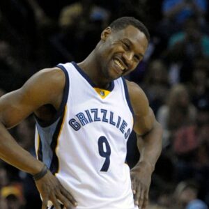 Mar 21, 2015; Memphis, TN, USA; Memphis Grizzlies forward Tony Allen (9) reacts during the game against the Portland Trail Blazers at FedExForum.