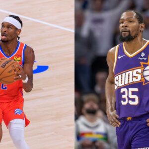 Shai Gilgeous-Alexander (L) and Kevin Durant (R)