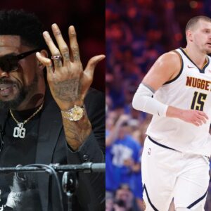 Udonis Haslem (L), Nikola Jokic (R)
