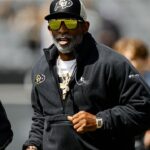 Colorado Buffaloes head coach Deion Sanders during the spring game at Folsom Field.