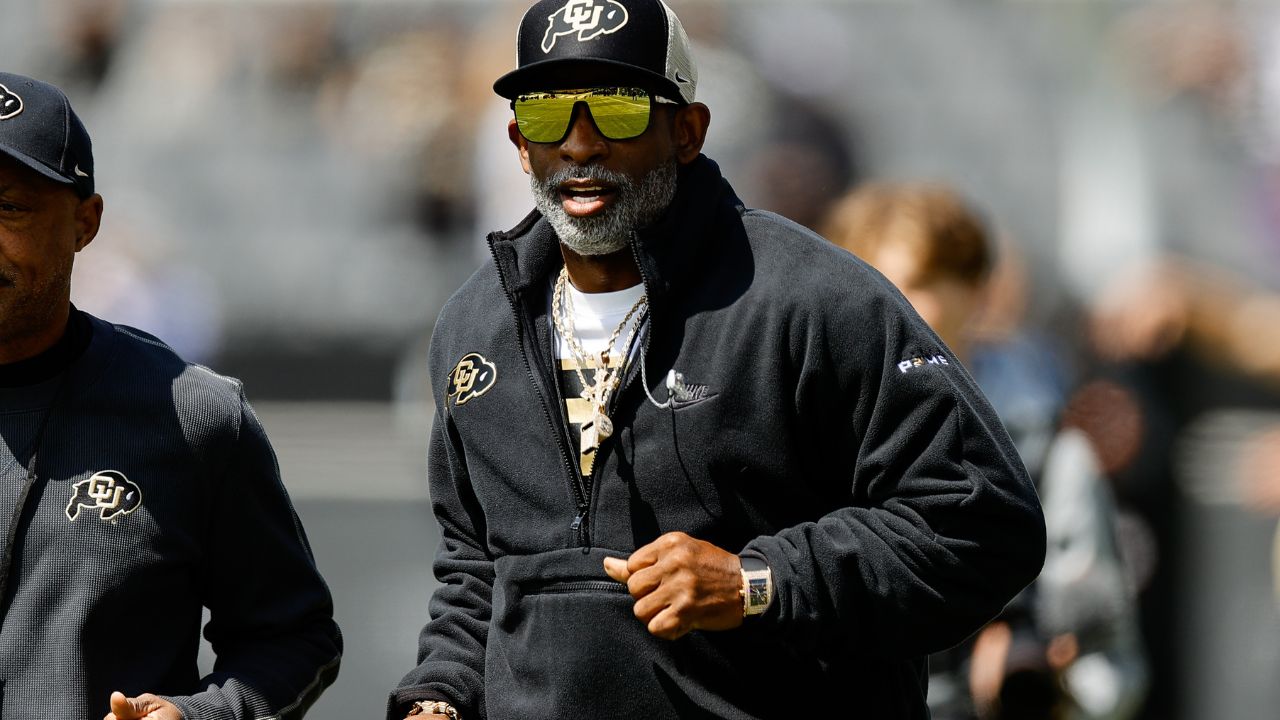Colorado Buffaloes head coach Deion Sanders during the spring game at Folsom Field.
