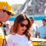 NASCAR Cup Series driver Kyle Busch (left) and wife Samantha Busch during the Bluegreen Vacations 500 at ISM Raceway.