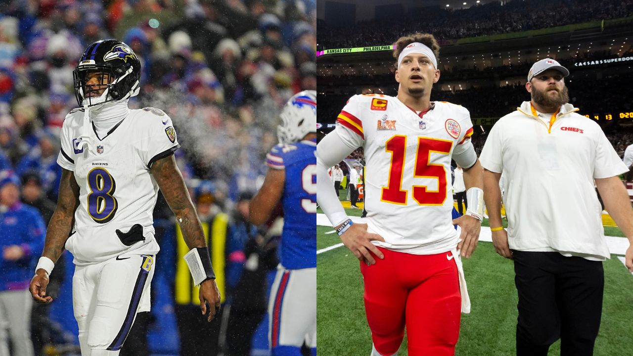 Baltimore Ravens QB Lamar Jackson and Kansas City Chiefs QB Patrick Mahomes