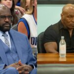 Shaquille O'Neal (L) and Mike Tyson (R)