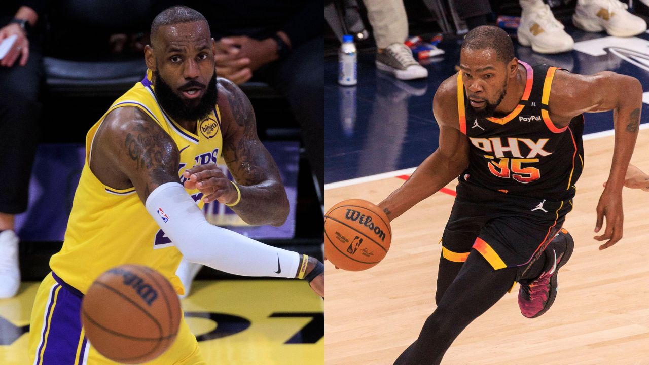 LeBron James (L), Kevin Durant (R)