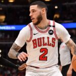 Chicago Bulls guard Lonzo Ball (2) controls the ball during a game against the Toronto Raptors at the United Center.