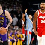 Luka Doncic (L) and Marcus Smart (R)