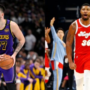 Luka Doncic (L) and Marcus Smart (R)