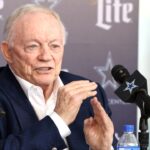 Dallas Cowboys owner Jerry Jones speaks to the media at a press conference at the Star.