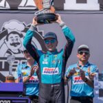 NASCAR Xfinity Series driver Connor Zilisch (88) celebrates after winning the NASCAR Xfinity Series at Sonoma Raceway.