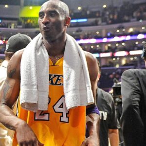 Los Angeles Lakers shooting guard Kobe Bryant (24) leaves the court after game seven of the Western Conference quarterfinals of the 2012 NBA Playoffs against the Denver Nuggets at the Staples Center. Lakers won 96-87
