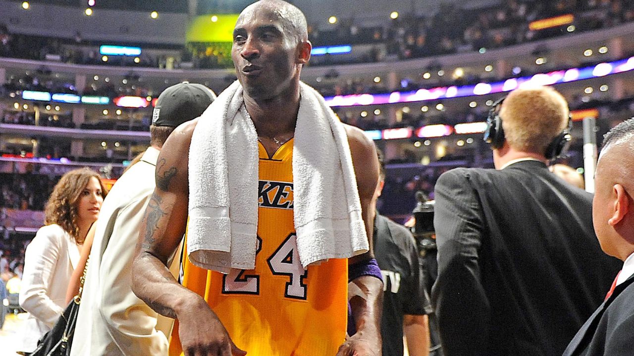 Los Angeles Lakers shooting guard Kobe Bryant (24) leaves the court after game seven of the Western Conference quarterfinals of the 2012 NBA Playoffs against the Denver Nuggets at the Staples Center. Lakers won 96-87