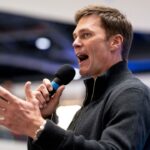 Tom Brady appears at American Dream for the grand opening of Card Vault by Tom Brady, a sports card and memorabilia retailer, East Rutherford, Friday, Apr. 11, 2025.