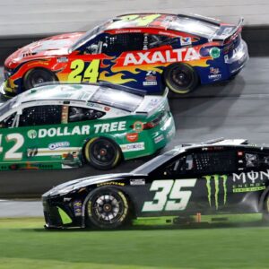 NASCAR Cup Series driver Riley Herbst (35) wrecks during the Daytona 500 at Daytona International Speedway.
