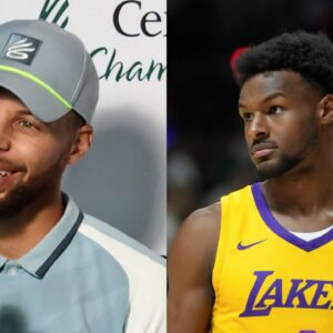 Steph Curry (L), Bronny James (R)