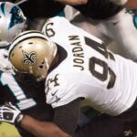New Orleans Saints defensive end Cameron Jordan (94) sacks Carolina Panthers quarterback Cam Newton (1) during the second quarter at Bank of America Stadium.