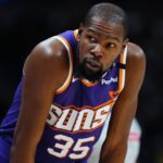 Dec 23, 2024; Denver, Colorado, USA; Phoenix Suns forward Kevin Durant (35) during the second half against the Denver Nuggets at Ball Arena.