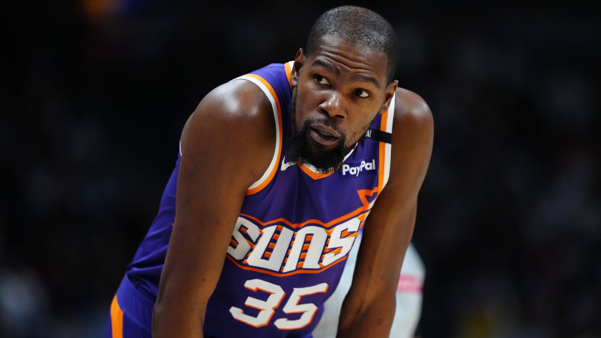 Dec 23, 2024; Denver, Colorado, USA; Phoenix Suns forward Kevin Durant (35) during the second half against the Denver Nuggets at Ball Arena.
