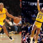 Kobe Bryant (L), Kareem Abdul-Jabbar (R)