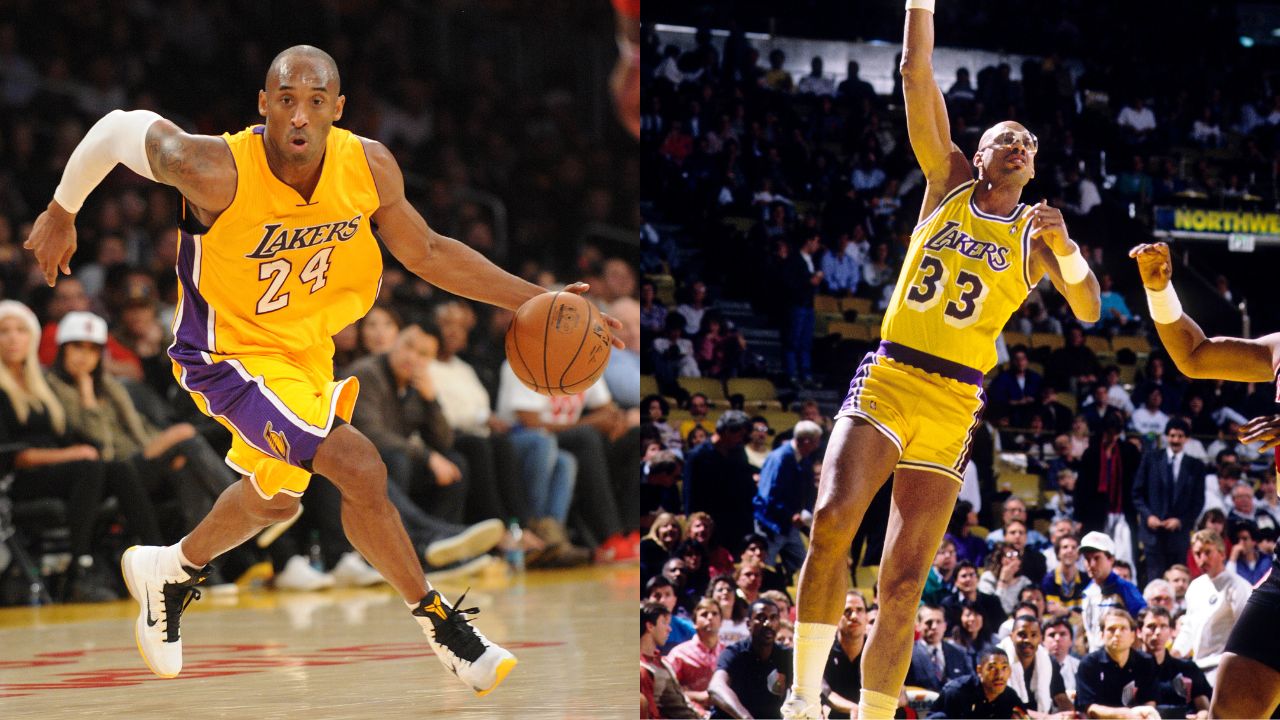 Kobe Bryant (L), Kareem Abdul-Jabbar (R)