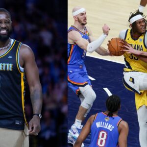 Dwyane Wade (L), Myles Turner (R)