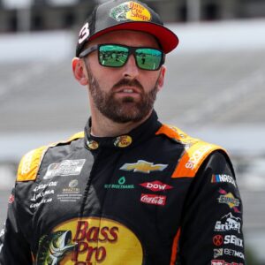 NASCAR Cup Series driver Austin Dillon looks on from pit road during practice and qualifying for The Great American Getaway 400 at Pocono Raceway.